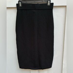 Toccin NY Size Small S Black Knit Dress Pencil Pull On Midi